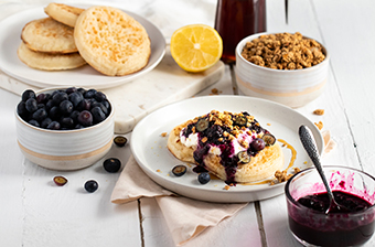 Blueberry lemon crumpet crumble