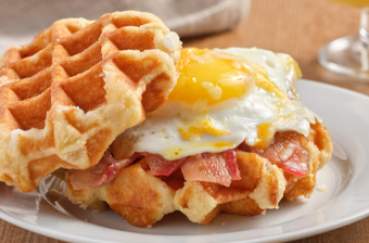 waffles with egg and bacon